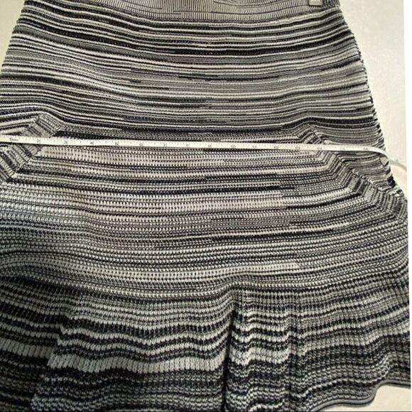 RACHEL ROY Grey Striped Ruffle Fit &flare Above The Knee A-Line Skirt grey - Picture 3 of 9